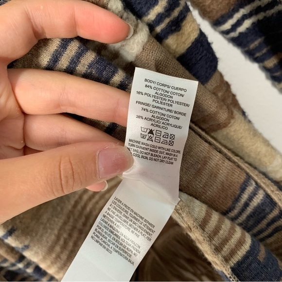 Lucky Brand boho Aztec fringe cardigan - Picture 7 of 8